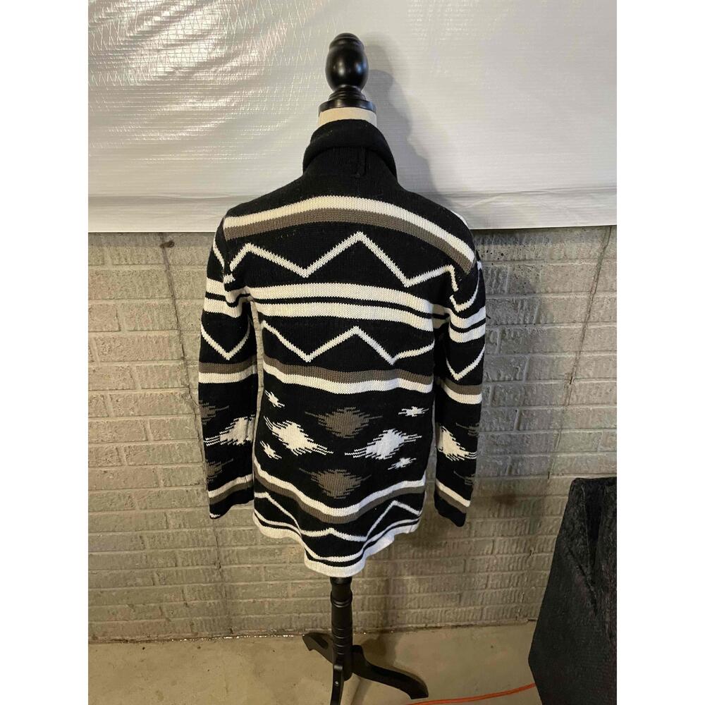 BB Dakota Denny Blanket Patterned Open Front Cardigan Sweater Size Small - Picture 5 of 7